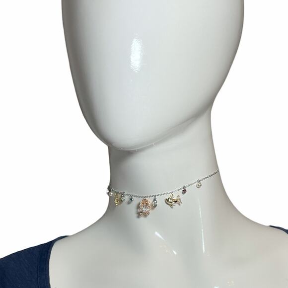 Swarovski Ocean Charm Ajustable Choker Necklace - Picture 1 of 12